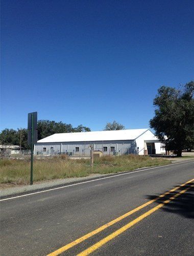 Storage Building With White Roof